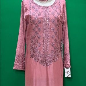 Soft pink -3PC Staple LINEN EMBROIDERED SUIT.